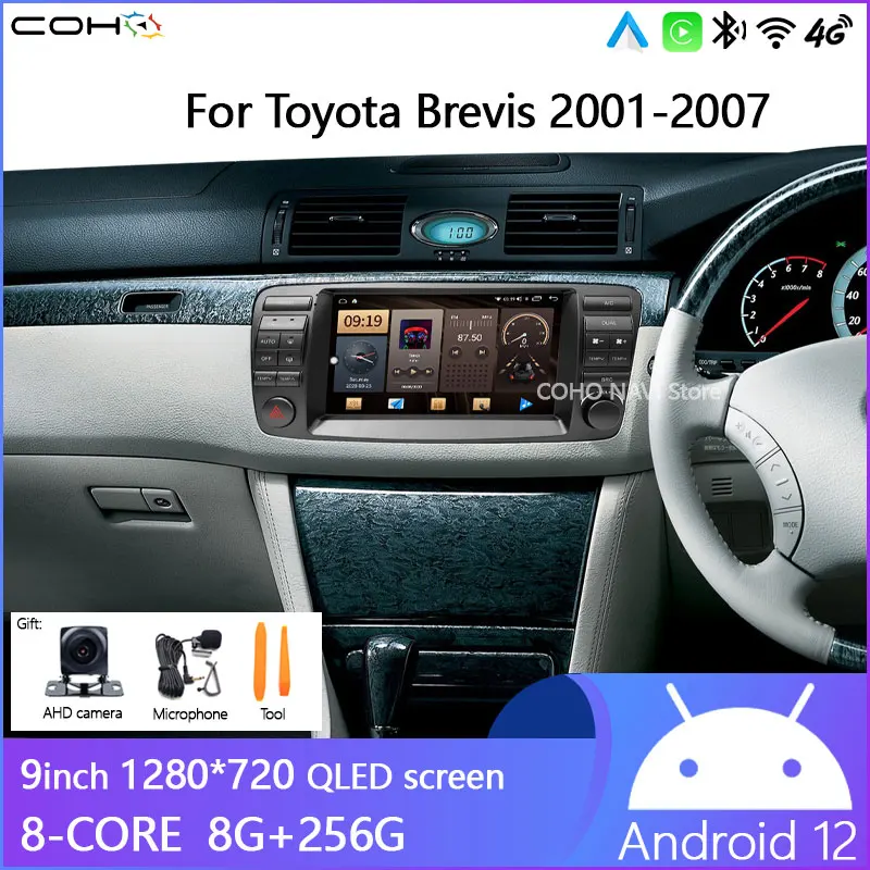 

For Toyota Brevis 2001-2007 Android 12 Octa Core 8+256G Gps Stereo Car Multimedia Player Radio Carplay