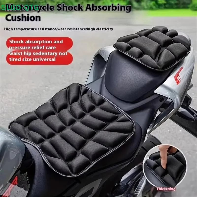 2pcs/set Motorcycle Fit For Seat Pad 3D Comfort Gel Cushion Fit For Seat Breathable Universal Shock Absorbing Fit For Seat Cover