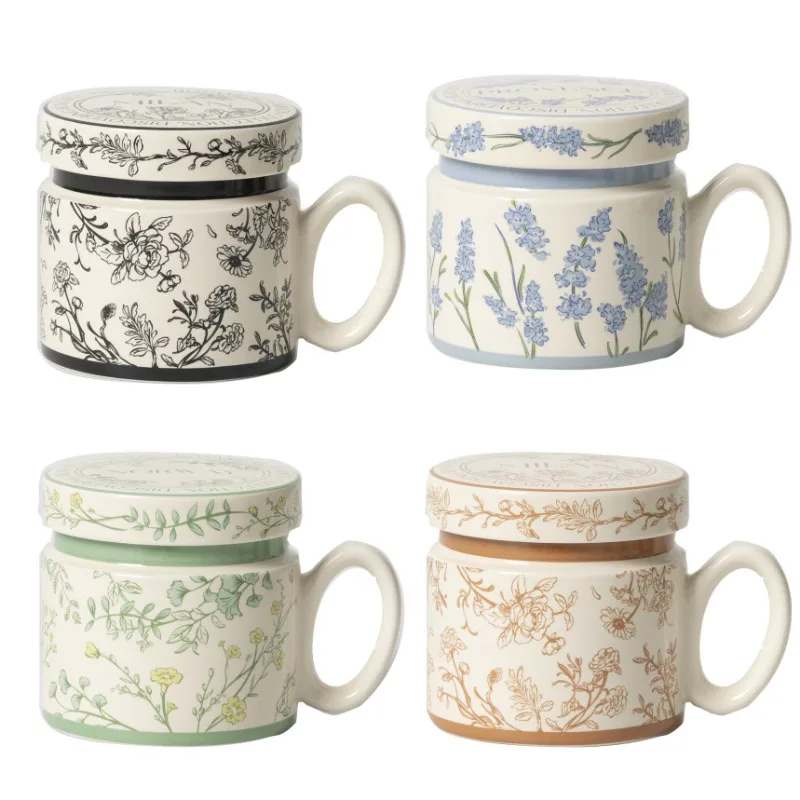 18 Style Options with Lids, Coffee Mugs for Couples, Ceramic Mugs That Can Fit in the Microwave and Dishwasher
