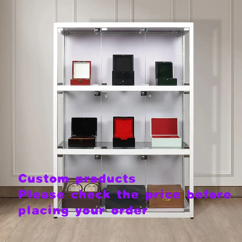 

custom.LED Jewelry Counter Display Showcase with Tempered Glass Retail Shelving & Jewelry Rack