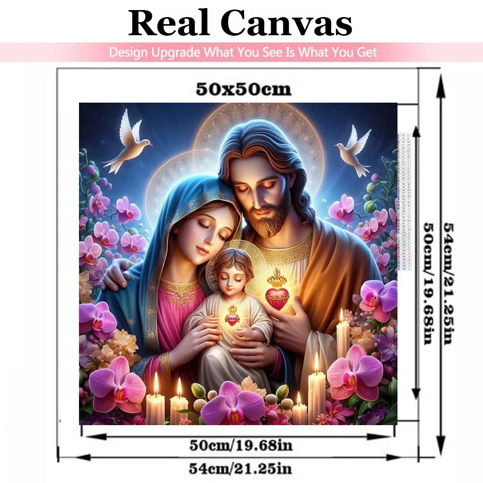 Orchid DIY Diamond Painting Cross Stitch 5D Religious Holy Family Full Square Round Mosaic Jesus Maria Angel Diamond Embroicery