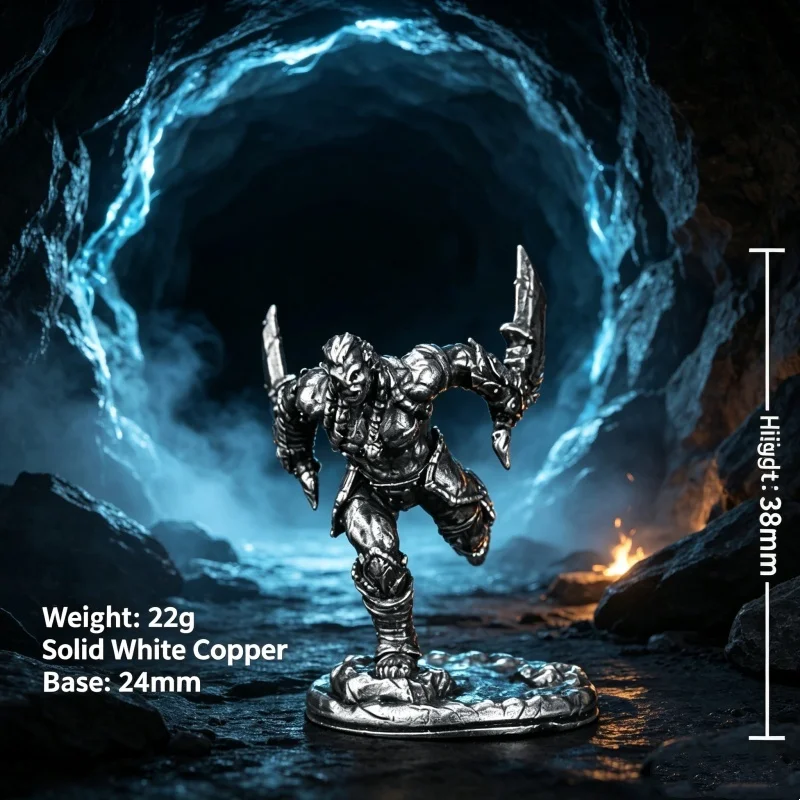 Orc Warrior Miniature Metal Figurine Fantasy Tabletop Wargame RPG Mini Statue Desktop Collectible Gift For Hobby Gamers view 3