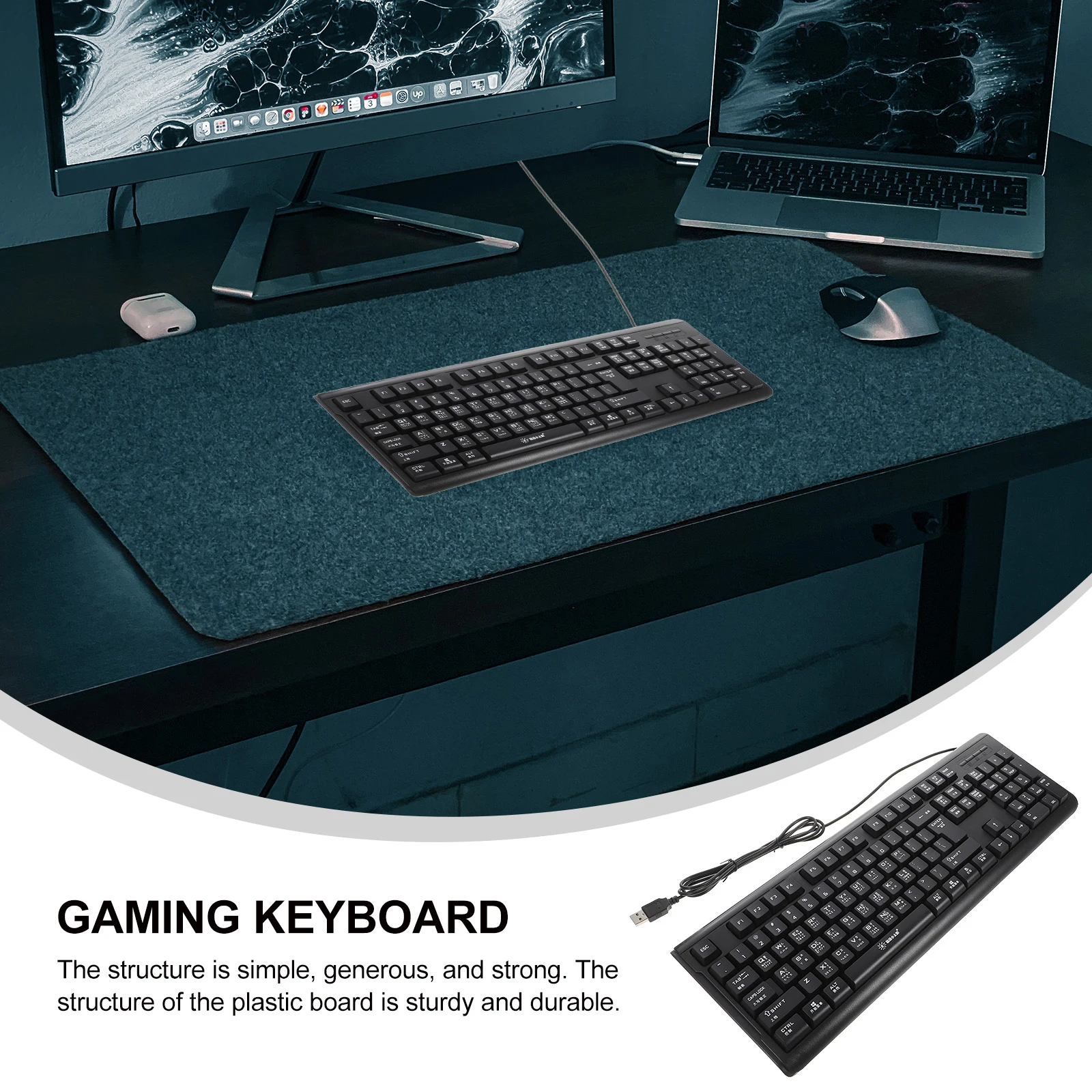 

Zhuyin Character USB Wired Keyboard Sturdy Plastic Board Engraved Keycaps No Latency Typing Suitable for Office Home Computer