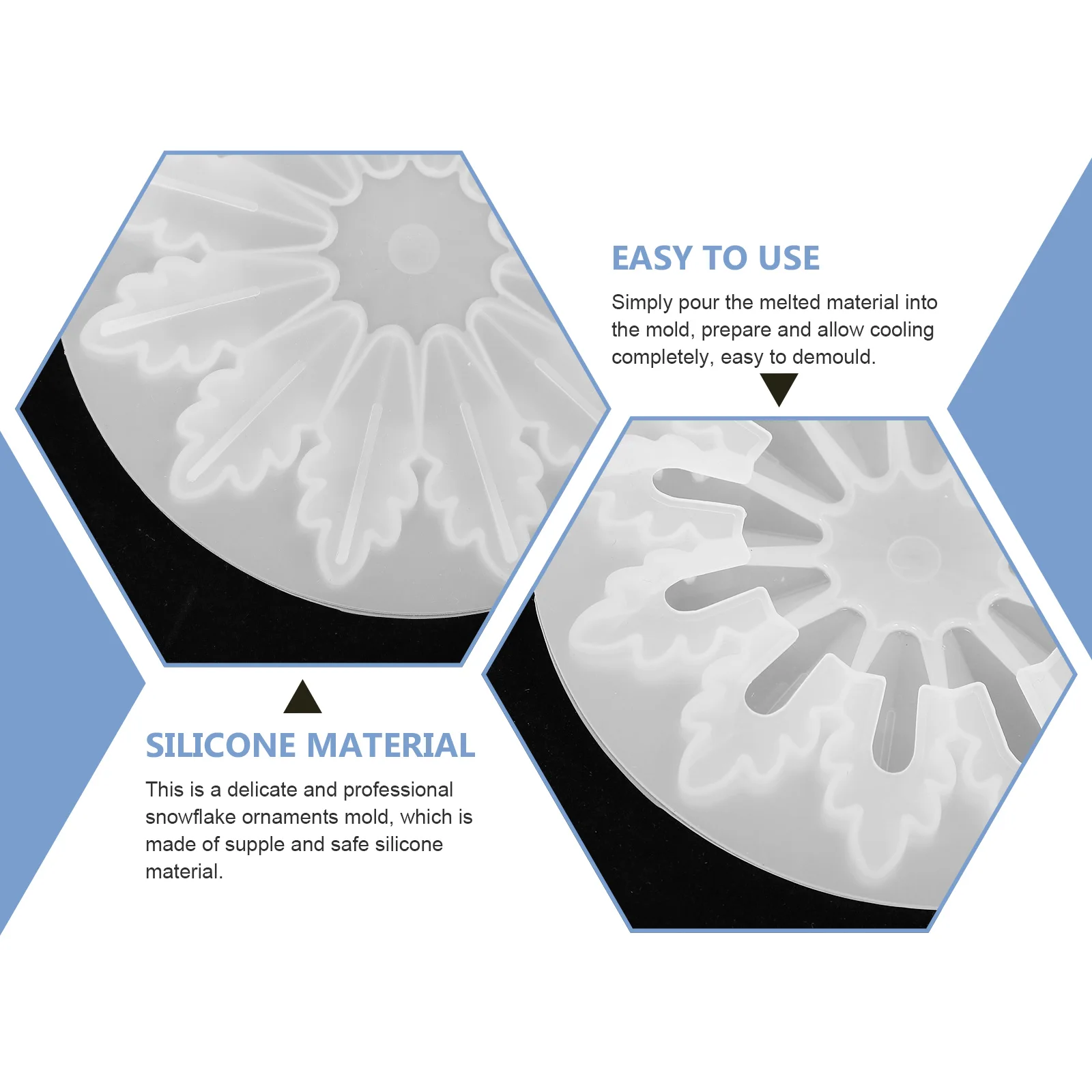 

2 Pcs Snowflake Silicone Mold Resin Craft nament Making Christmas Winter Decor Home Crafts Accessories Household Molds Gift