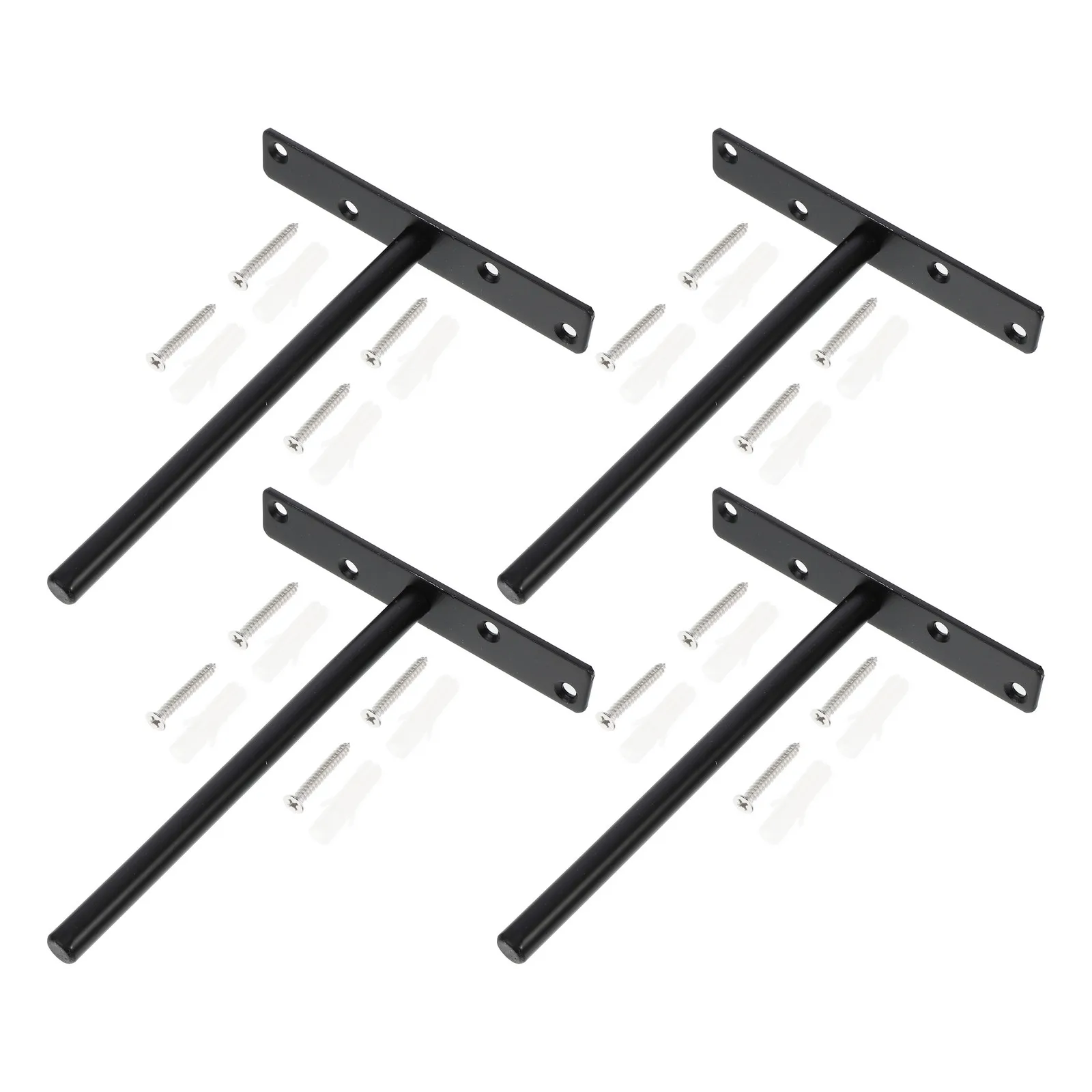 4Sets Premium Material T-Shape Clapboard Brackets Reliable Partition Bracket for DIY Bookshelf Home Organizer Iron Brackets