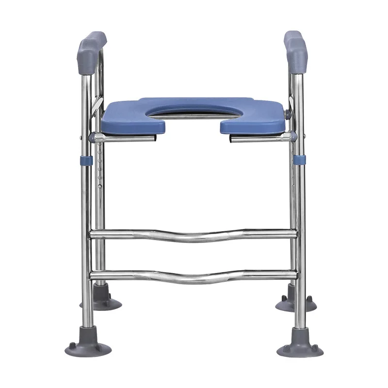 Stainless Steel Toilet Height Increaser with Handrails Raised Toilet Seat for Elderly and Pregnant Women