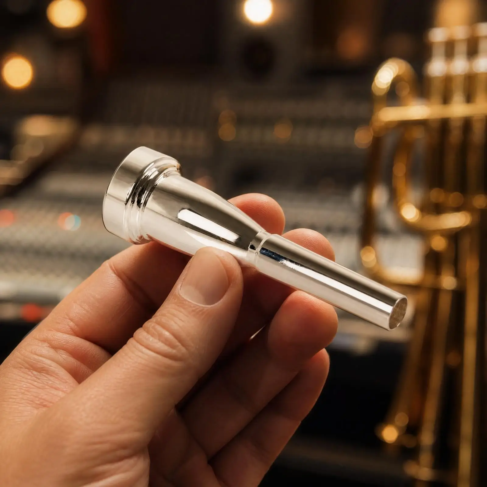 Copper Alloy Trumpet Mouthpiece Bowl Style Tapered Shank Replacement Part for Bach Blessing King Trumpets