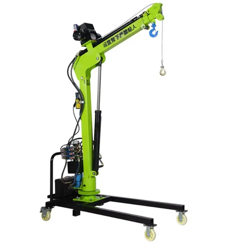 1Ton 2Ton 360 Jib Crane Electric Rise Telescopic Rotation Remote Control Hydraulic Boom Car Truck Mobile Crane Electric Winch