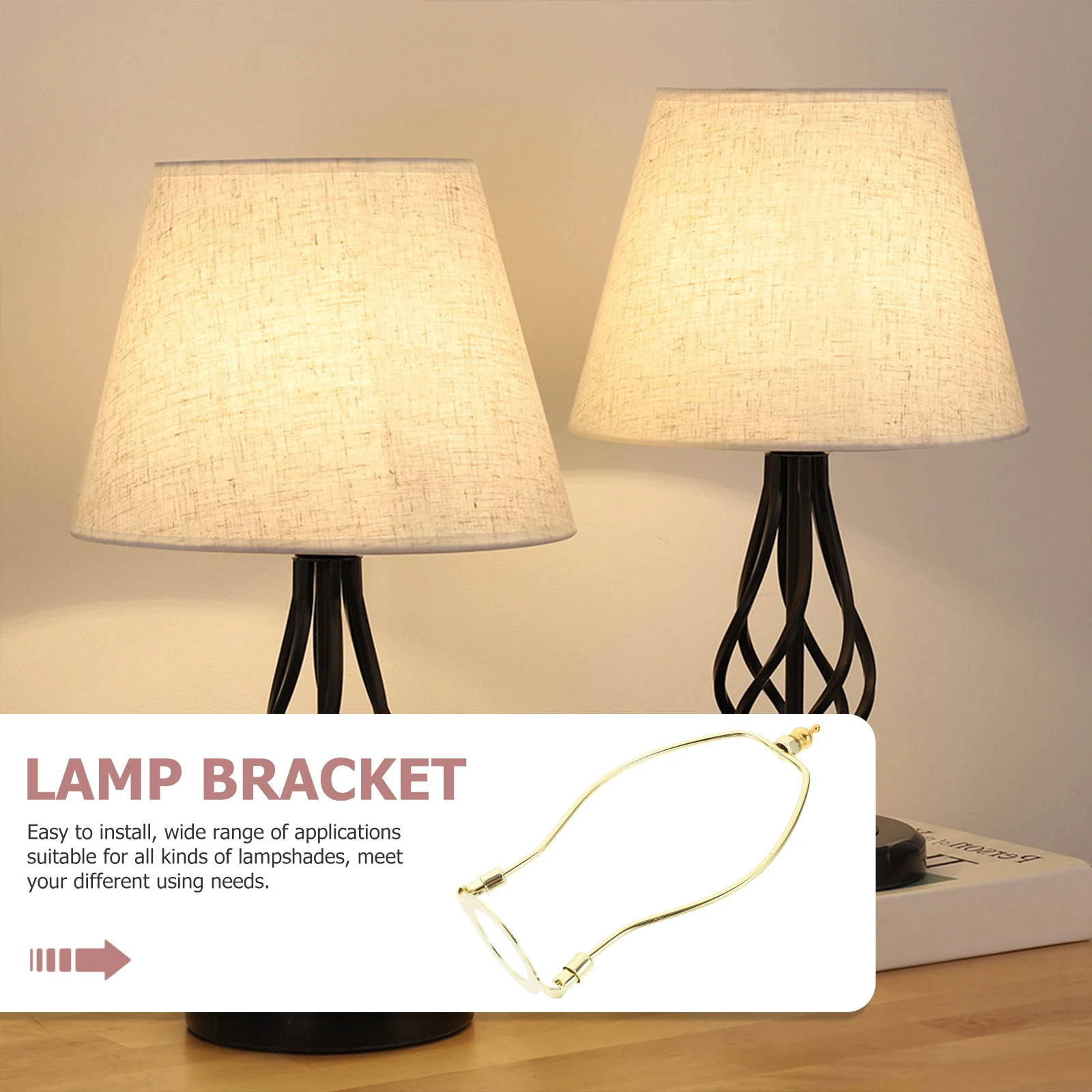 

2pcs Lampshade Harp Holder Floor Lamp Horn Bracket Alloy Metal Rustproof Durable Easy Install For Table Light Shades E27