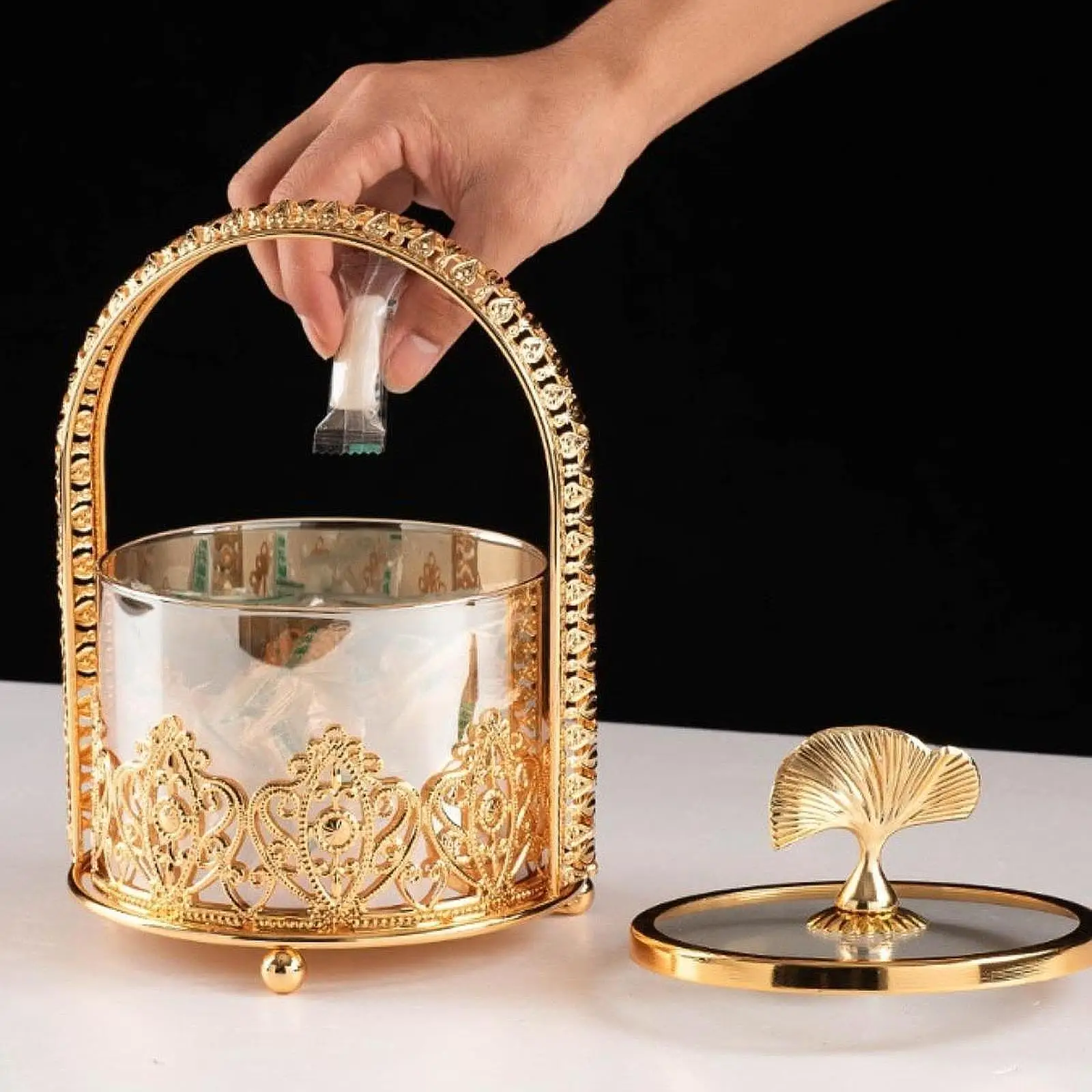 Tarro de dulces, joyero, recipiente para comida, contenedor de aperitivos para dulces, té, hogar