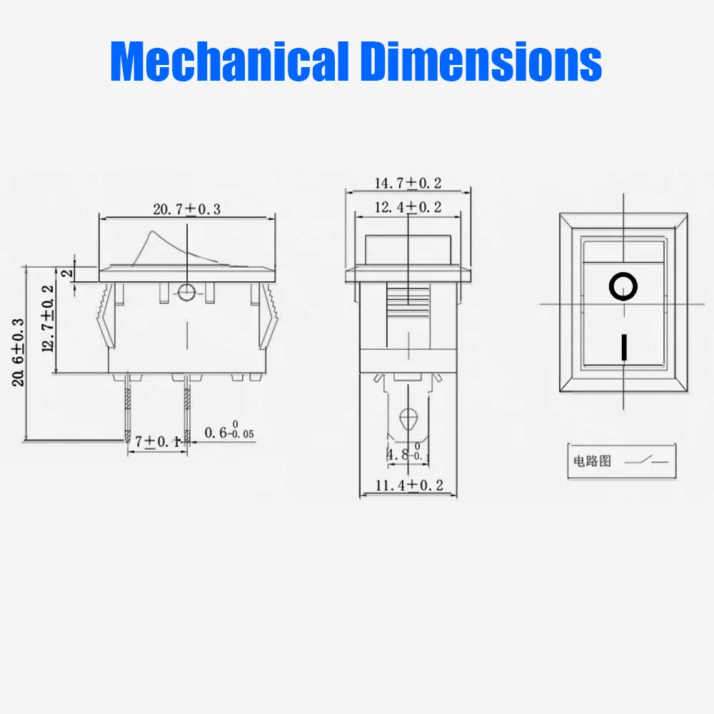 50 PCS Beelee ON-OFF Rocker Switch Vermelho 2 Pinos Rocker Switch