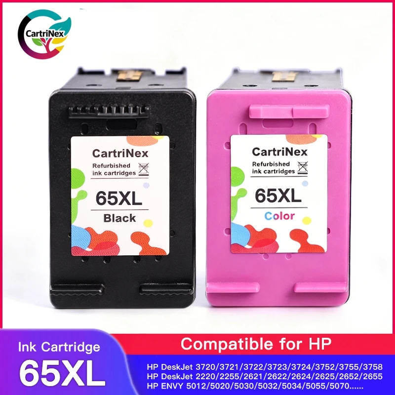 Compatible for HP65 65XL Ink Cartridge Replacement For 3700 3752 3755 3772 2652 2600 Envy 5055 5000 5052 5070 Printer