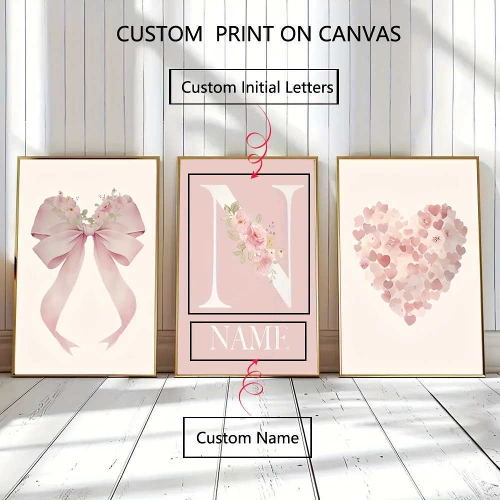 

Custom Name Christmas-Themed Wall Art Set for Kids' Room | Festive 3-Piece Holiday Decor - Personalized Santa Claus 'Ho Ho Ho' W