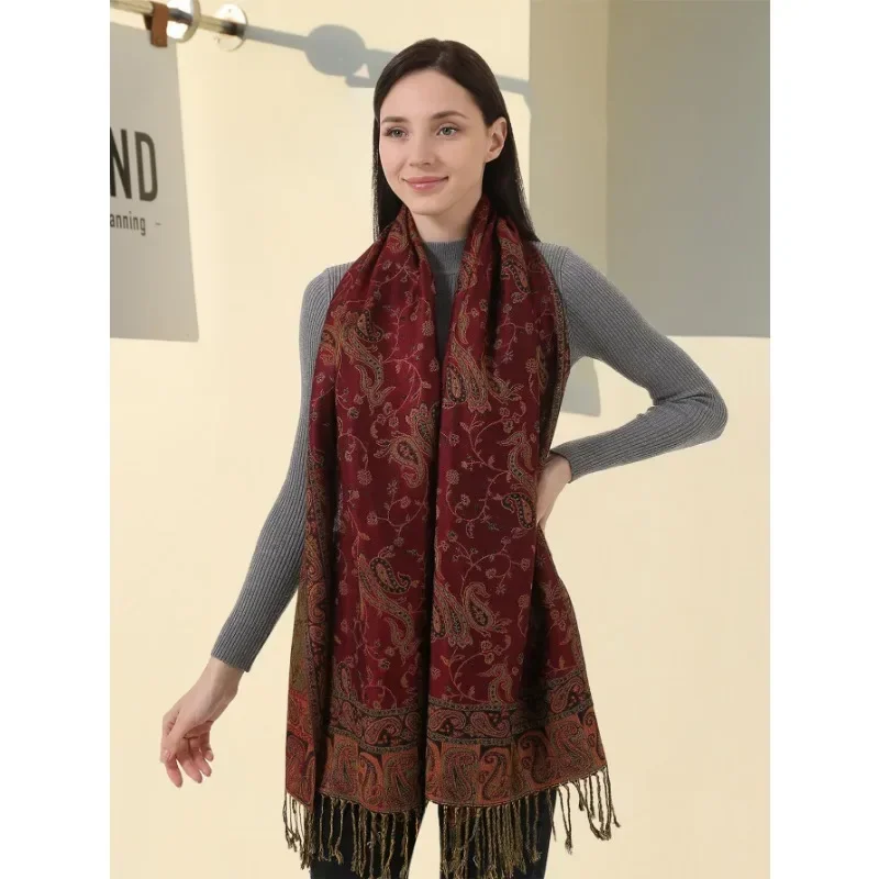 2024 Luxury Brand Winter Cashmere Pashmina Shawl Lady Wrap Warm Autumn Scarves Design Print Female Foulard Cotton Stoles Scarf