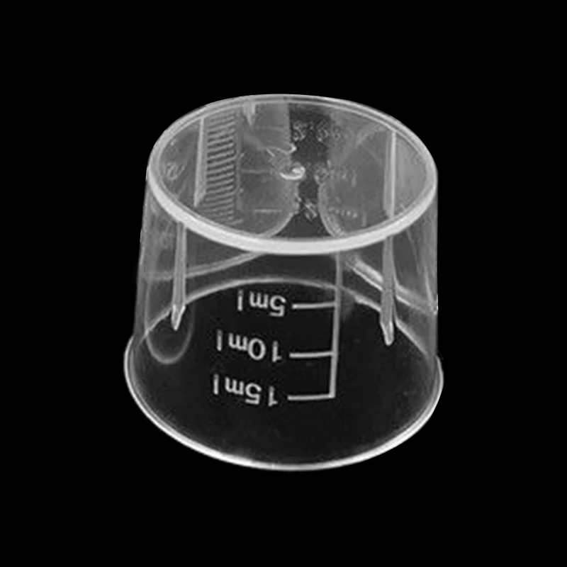 10Pcs 15ml Clear Plastic Measuring Cup Graduated Measure Beaker Measuring Cups For Lab