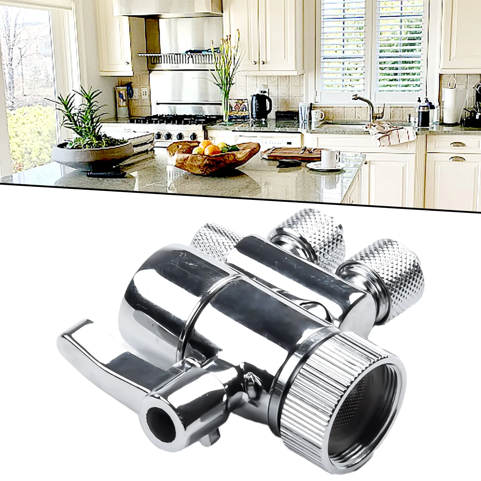 Diverter Valve for RO RO/DI Water Purifiers with Two Way Flow Control 3/8in and 5/16in Outlet Ports and Brass Housing