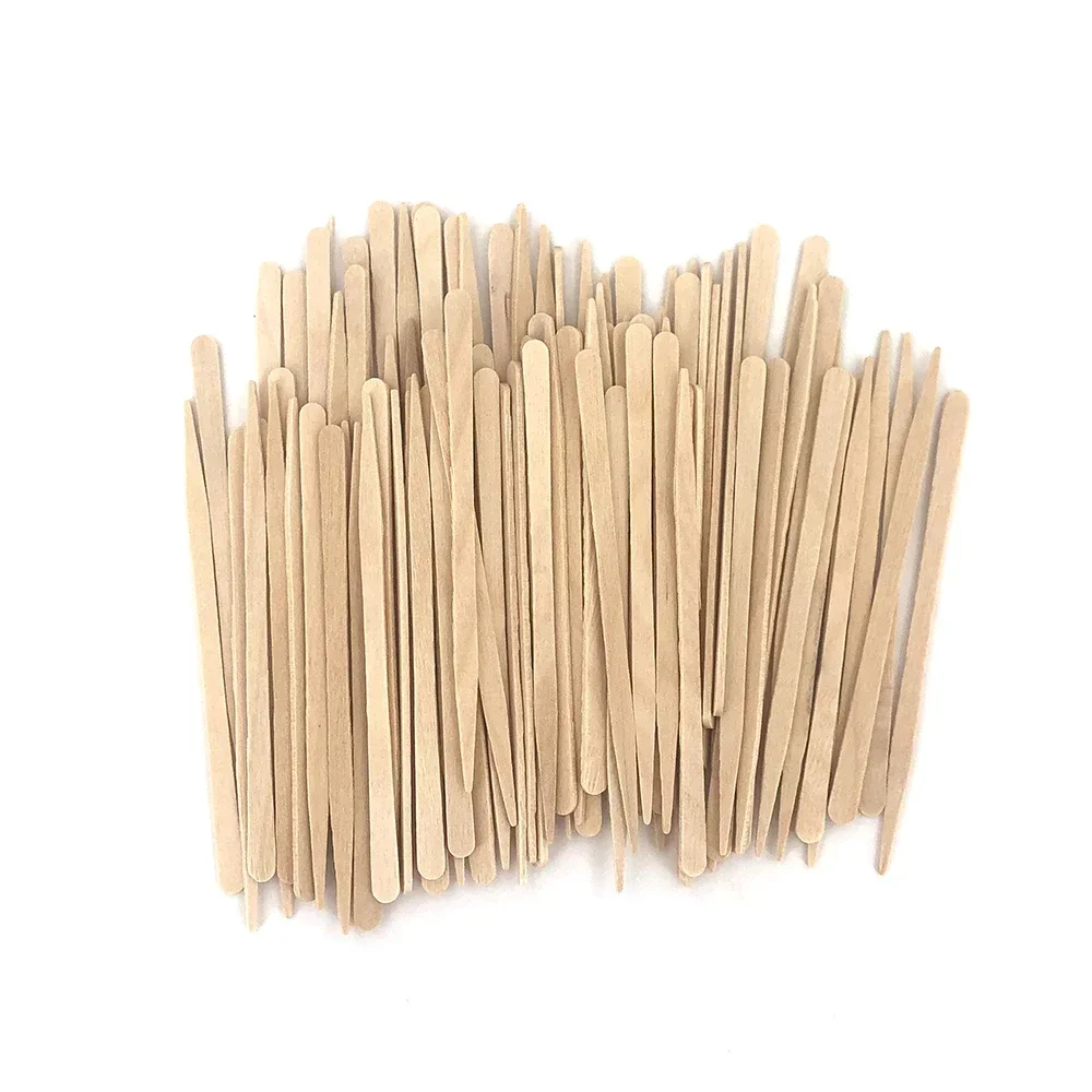 200/100PCS Holz Haar Entfernung Stick Gesicht Wachs Sticks Enthaarung Spachtel Körper Augenbraue Applikator Glatte Zunge Spatel Schönheit – Detail 5