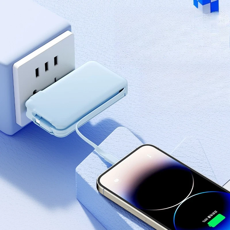 22.5W Comes with AC Plug Power Bank Super Fast Charging 10000mAh Comes with Cable Wall Plug Mobile Power Supply