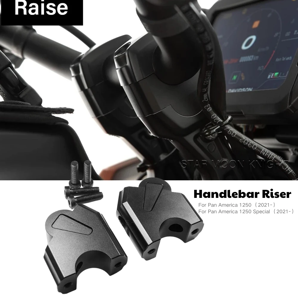 Motorcycle Accessories Handle Bar For Pan America 1250 PA1250 Special RA1250S 2021-  Riser Clamp Extend Handlebar Adapter Mount