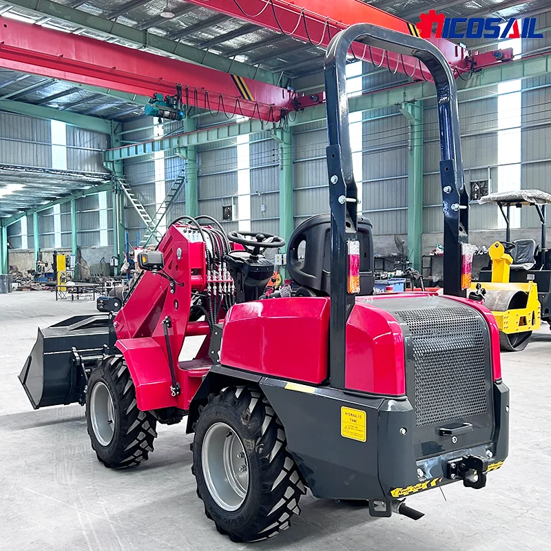 سلسلة ذراع تلسكوبية صغيرة، جرافة ذات عجلات أمامية مفصلية، جرافة جرار بعجلات صغيرة لأوروبا تتميز بمضخة تحمل المحرك #1