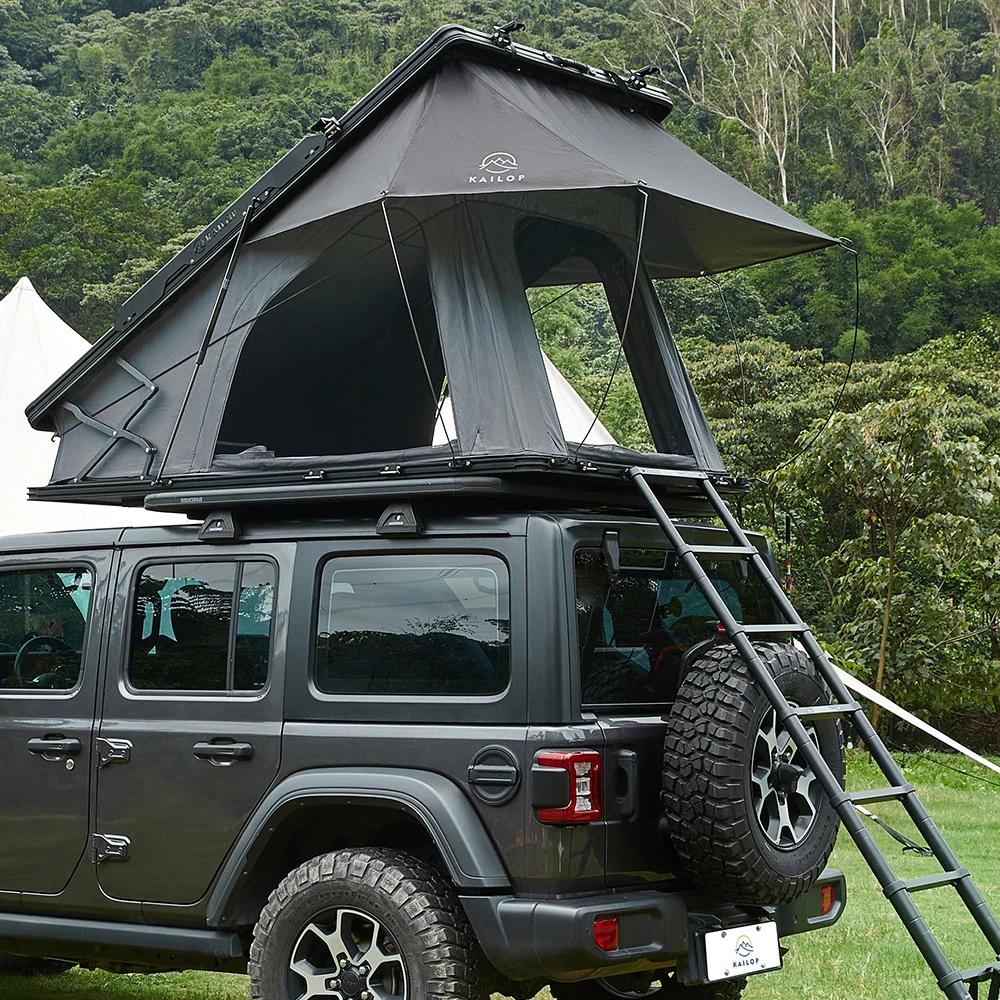 KAILOP 2-person aluminum high hard shell roof tent Car roof tent suitable for 4x4 off-road camping vehicle camping