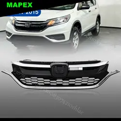 For 2015 2016 Honda CRV CR-V Front Bumper Hood honeycomb Grille Grill Chrome