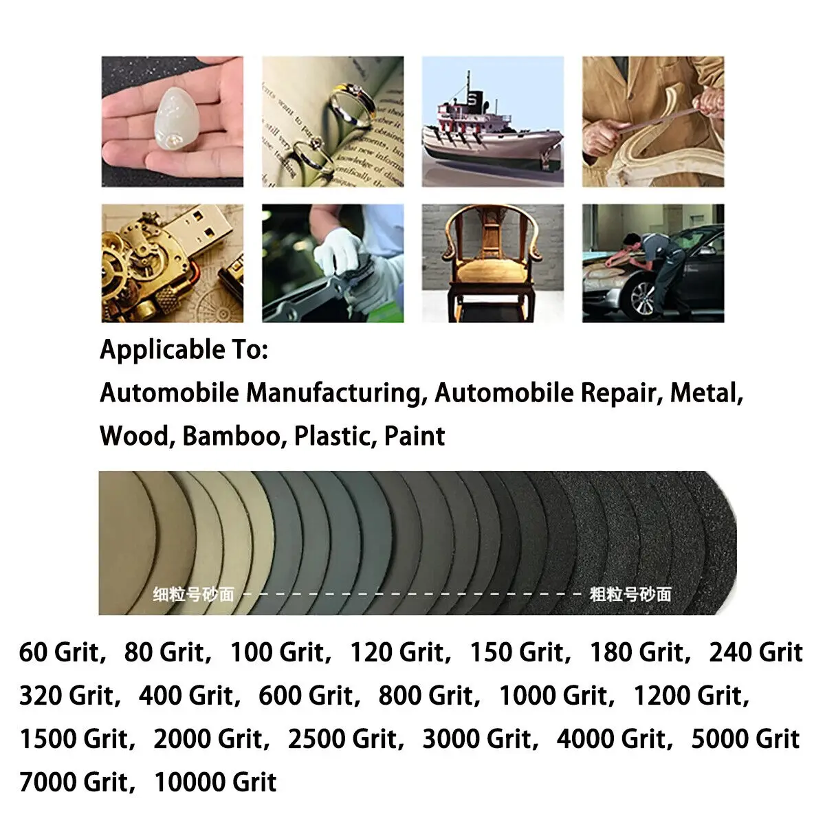 4 Zoll (100 mm) Hakenschlauf-Schleifscheiben, Körnung 60–10000, Nass- und Trockenschleifpapier, Klett-Schleifscheibe, Schleifpolierpads