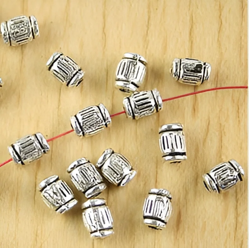 

80pcs 6*4mm Alloy matel tibetan silver tube spacer beads HWH2780