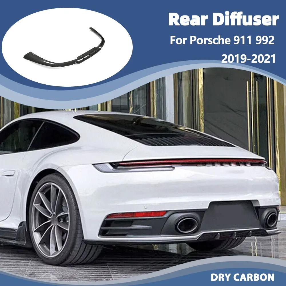 

Спойлер-диффузор из сухого карбона для заднего бампера Porsche 911 992 2019-2021, обвес, накладка на задний бампер
