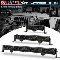 8/14/20 inch Slim 6D LED Light Bar DRL White Amber Off Road Driving LED Work Light For 4x4 Car Truck ATV SUV UTV Pickup 12V 24V