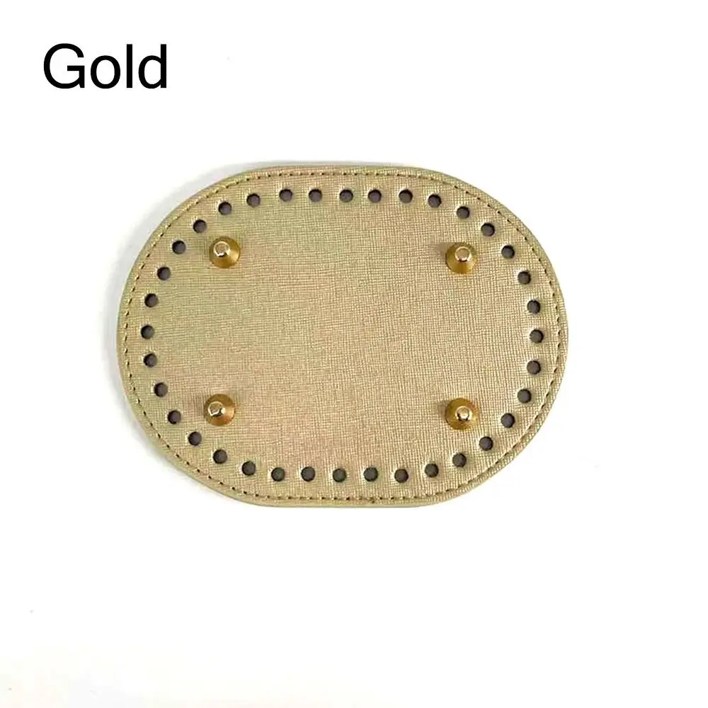 New PU leather Oval Bag Bottom 14.5cm*11cm With 36 holes Bag Accessories DIY Material Crochet Bag Parts Women's