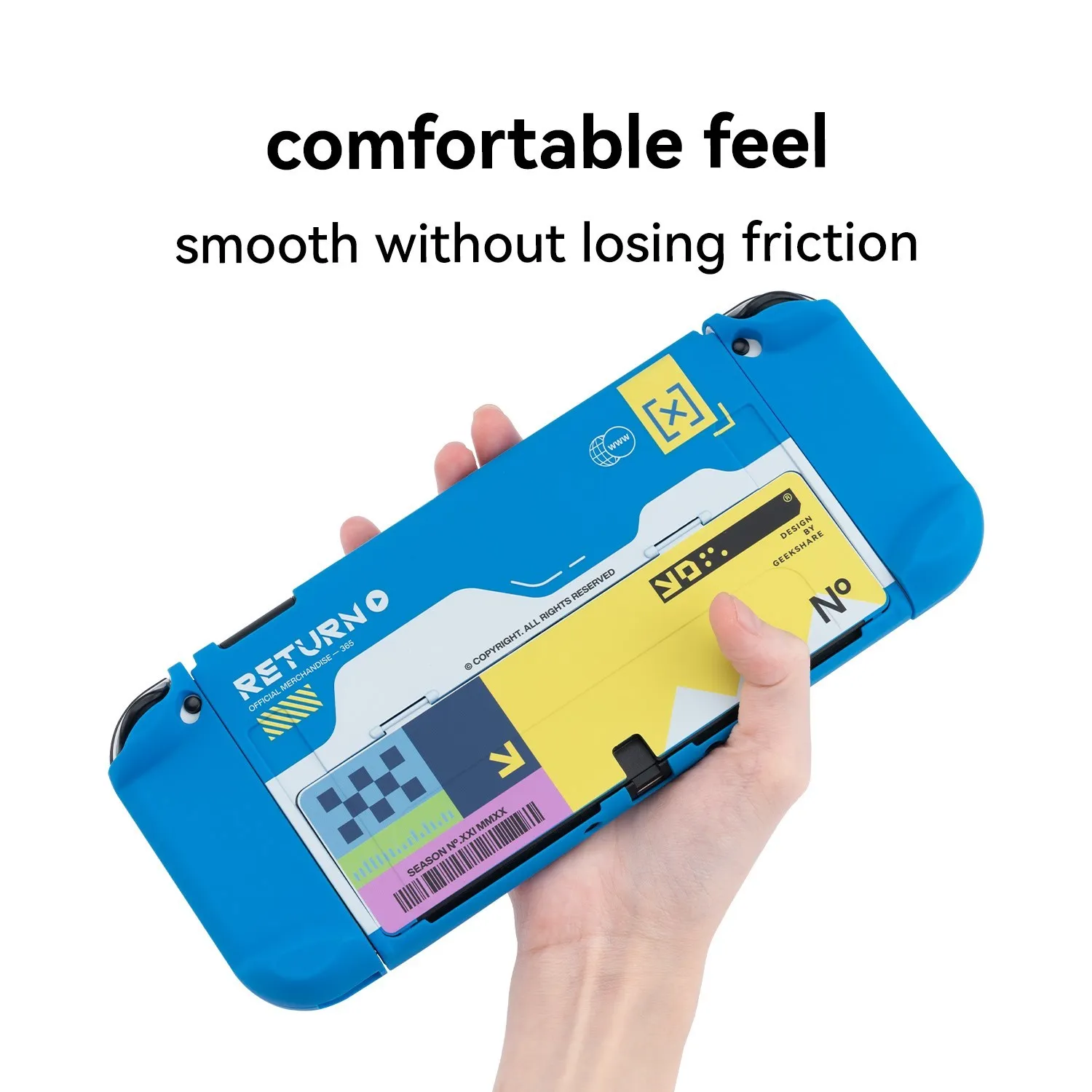 Чехол GeekShare Nintendo Switch на органических светодиодах, защитный чехол синего цвета с разрезом, жесткий корпус, аксессуары для консоли Switch OLED NS