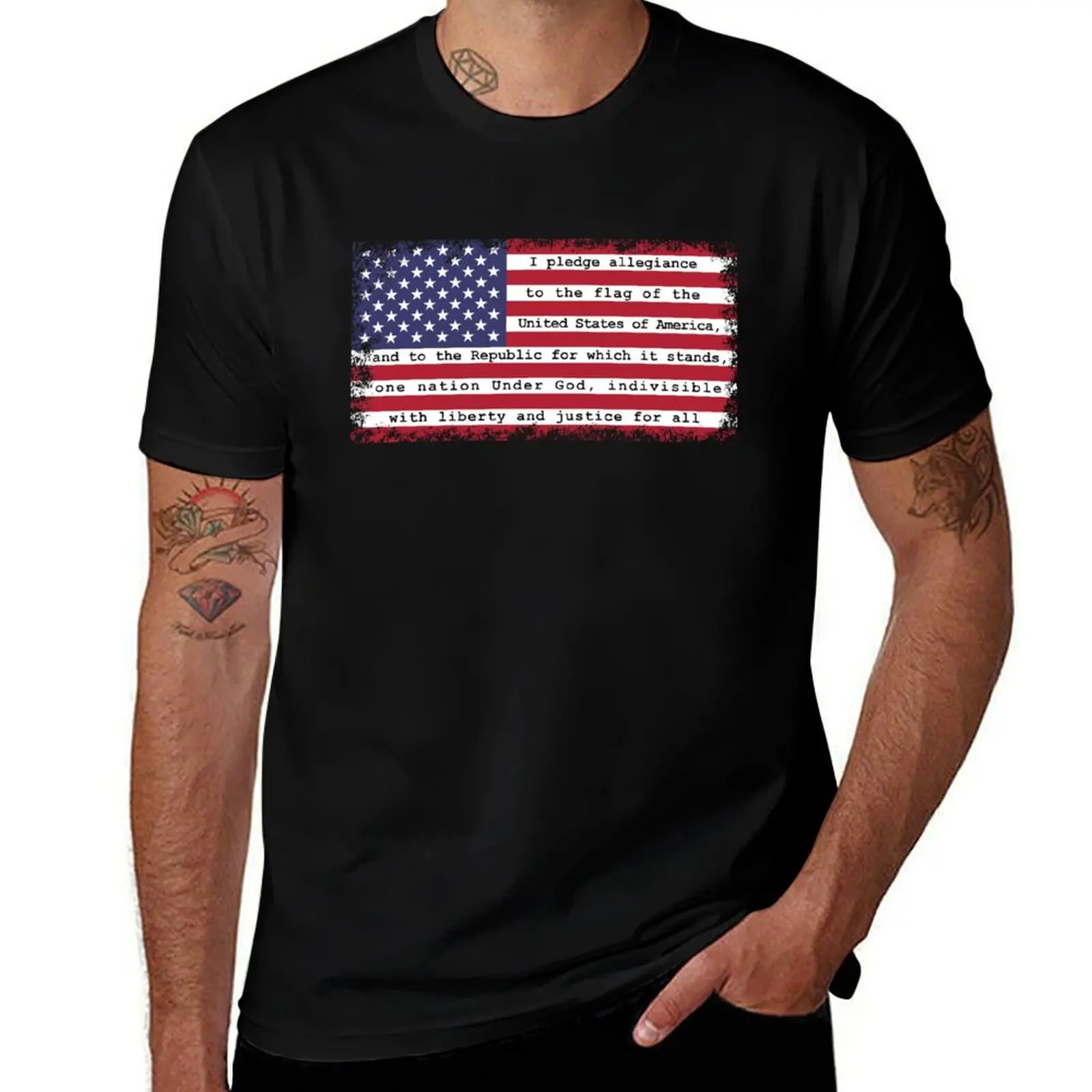 

I pledge allegiance to the flag of the United States of America T-Shirt summer shirt korean fashion black t-shirts for men