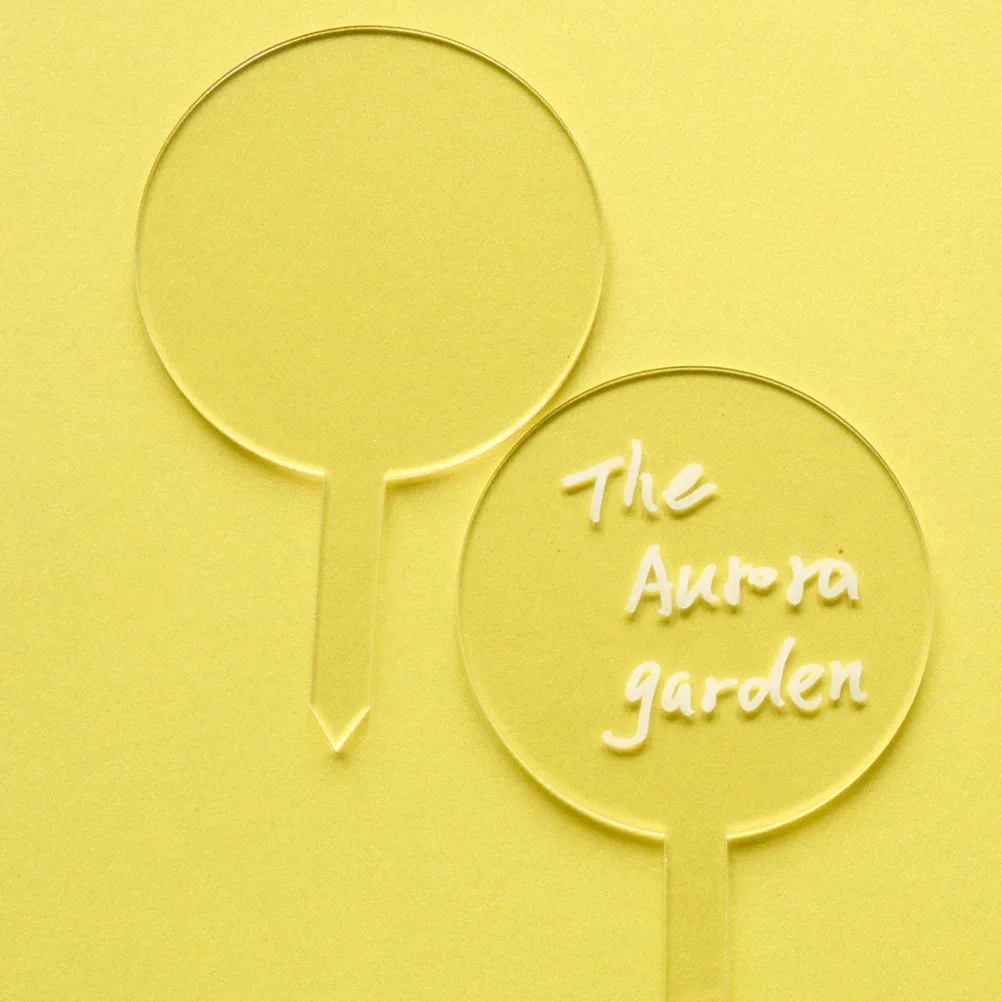 

6Pcs Acrylic Plant Labels Round Design Easy Insert Plant Name Tags for Garden Planters Flower Beds Succulent Identification