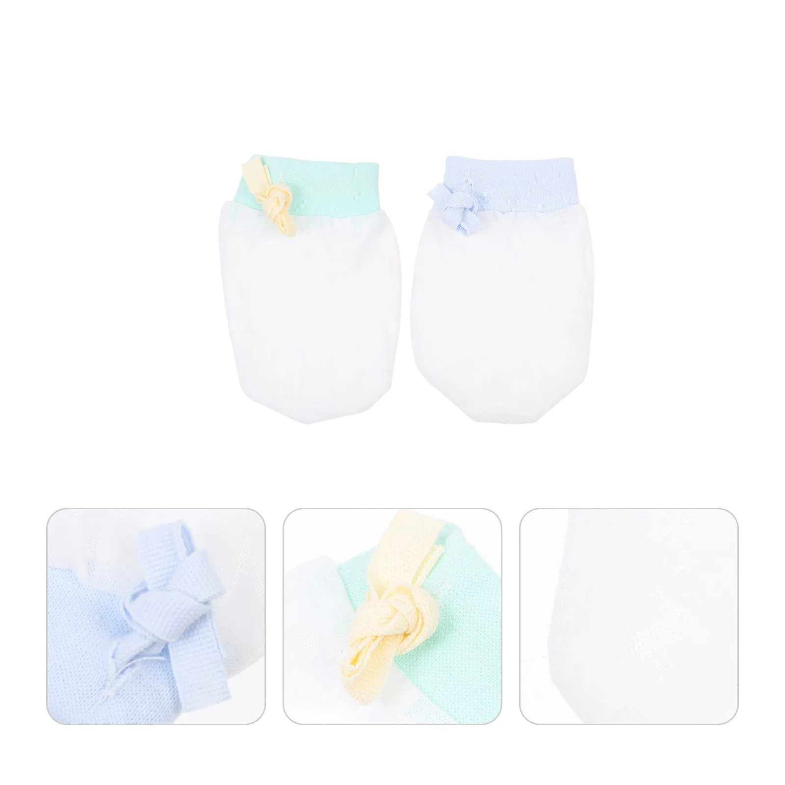 

2Pairs No Scratch Baby Mittens Premium Ice Silk Mittens Newborn Hand Protector Comfortable Wearable Gifts Infant Ice Silk Mitten