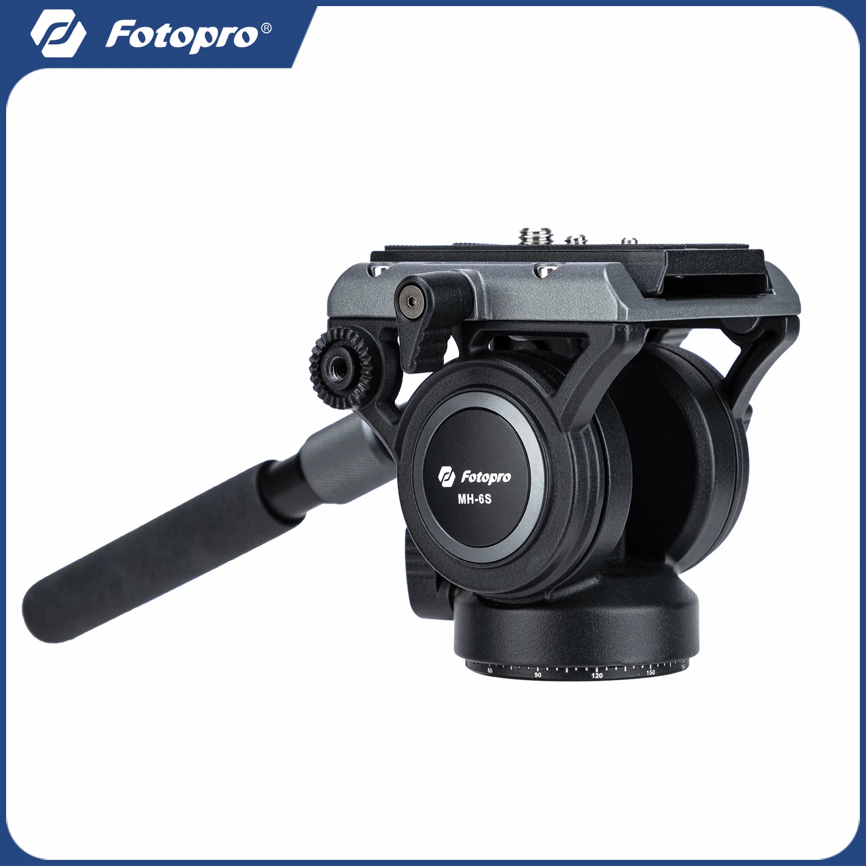 Fotopro Video Fluid Head Drag Pan Panoramic Tripod Head with Quick Release Plate Max Load 6kg for DSLR Cameras Camcorders MH-6S