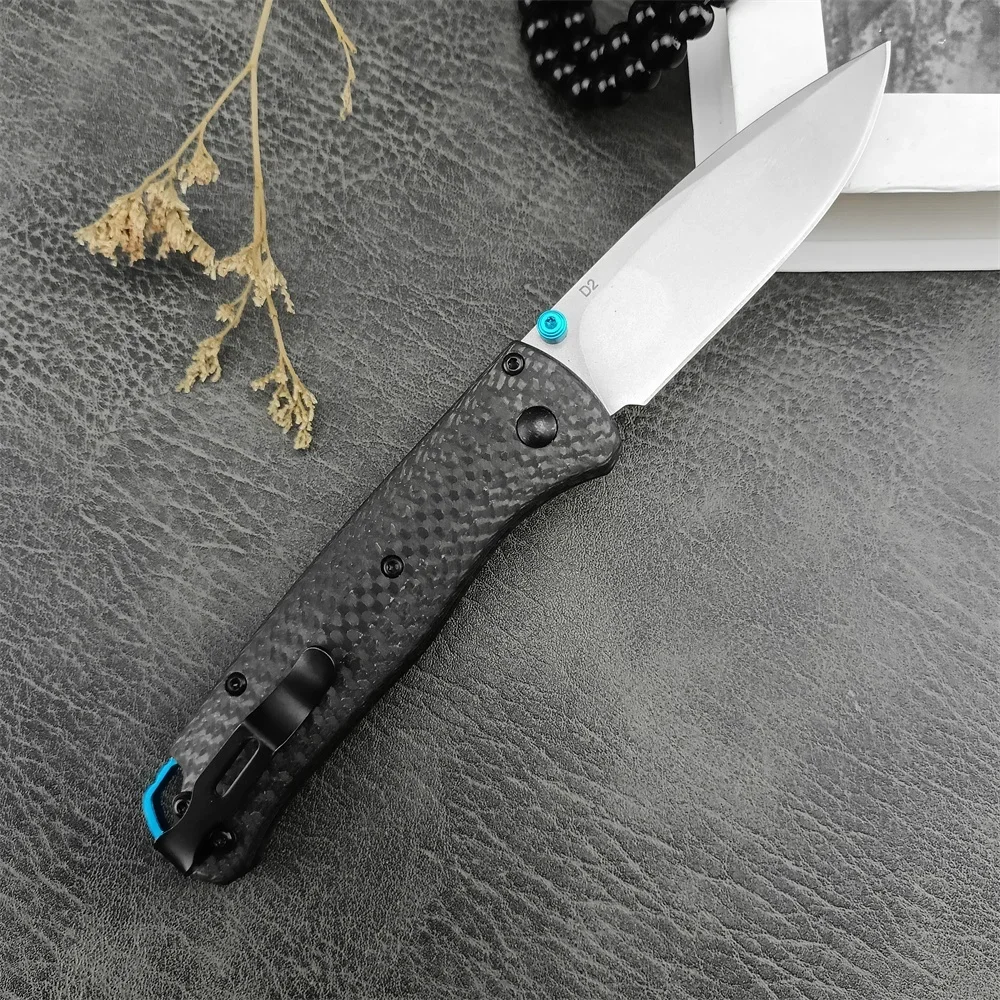 NEW HUAAO BM 535 Bugout Folding Pocket Knife D2 Blade Carbon Fiber Handle Outdoor Tactical Knives Camping Hunting EDC Multitool