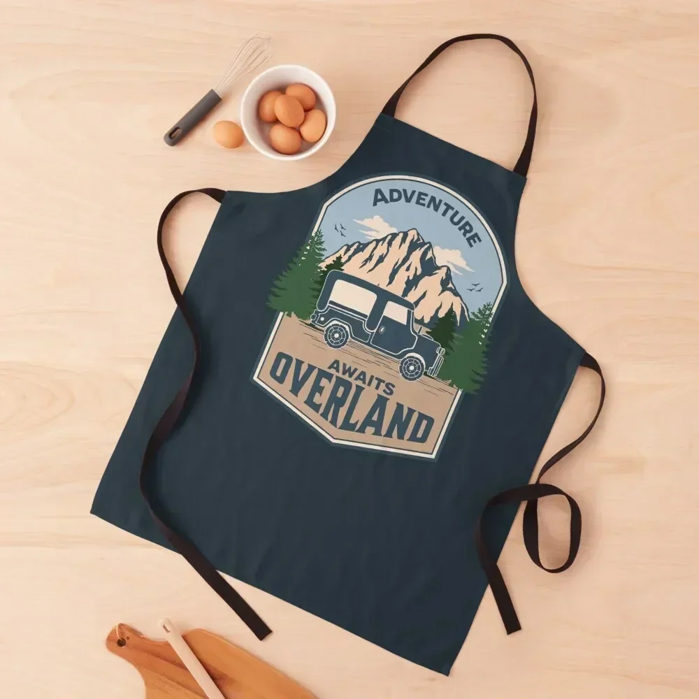 

Overlanding Adventure Awaits Apron Men'ss Waterproof Kitchen Woman Barber work gowns for women cleaning Apron