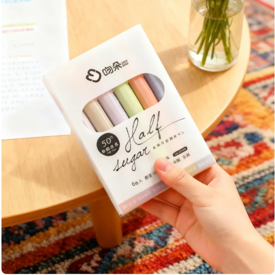 Light Eye Protection Semi-sugar Highlighter, Student High-value Hand Account Marker, Large-capacity Oblique Head Boxed Marker.
