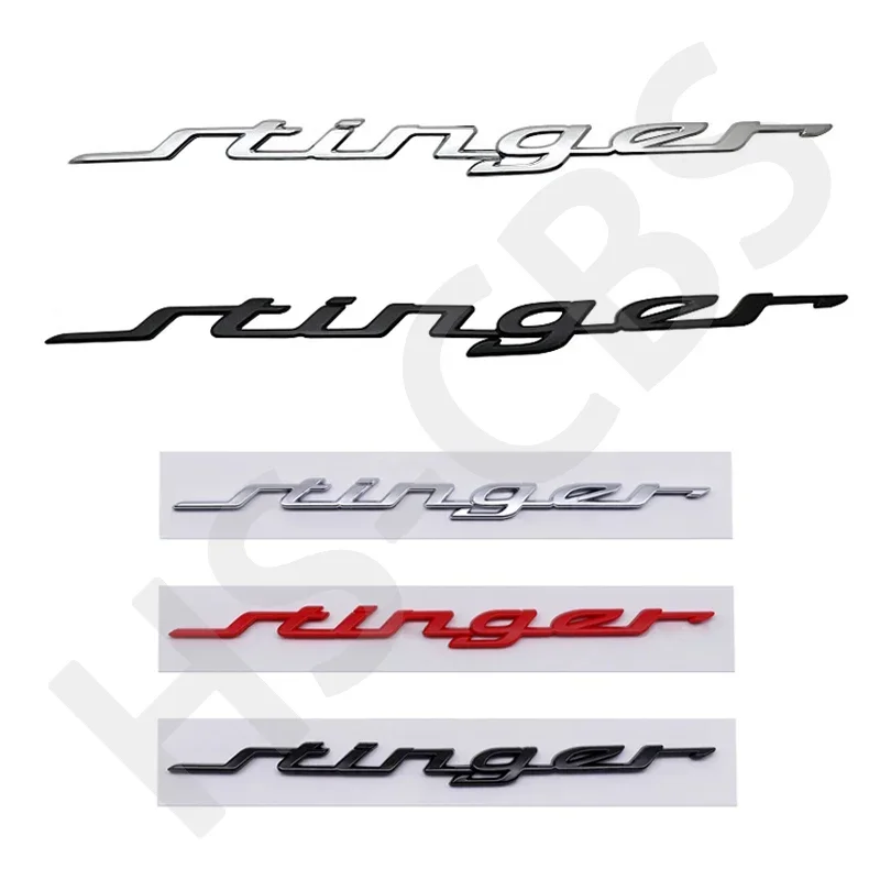 Large Small Size ABS Stinger Letter Logo Car Front Hood Engine Embelm Rear Trunk Badge Tailgate Decal Accessories