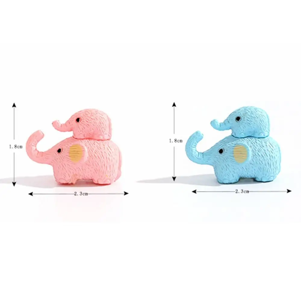 마이크로 풍경 다육 생태 병 장식, 만화 블루 핑크 코끼리 데스크탑 자동차 원예 장식