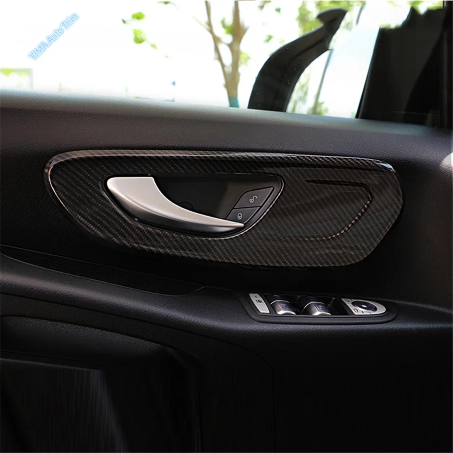 Auto Inner Door Handle Bowl / B Column Decor Frame Cover Trim For Mercedes-Benz Vito W447 2014 - 2021 ABS Interior Accessories