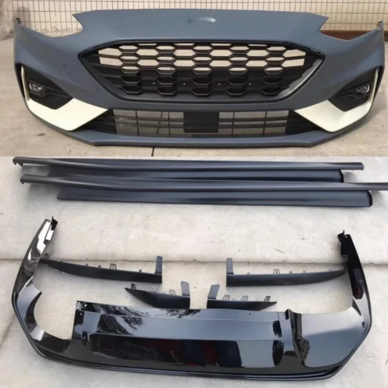 High Quality Front Bumper Grille Side Skirt Rear Lip Convert To ST‑line Style Body Kit Exterior Modified Tuning Car Accessories