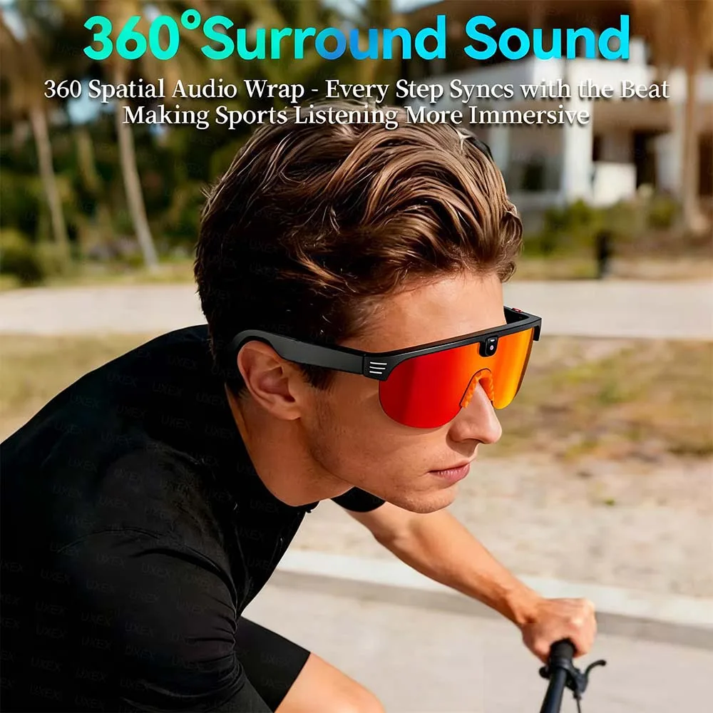 Outdoor Sports Smart Glasses 8MP Pixel Button Touch Adjustment Travel Wireless Wearable Video Recording Protection Easter Gift