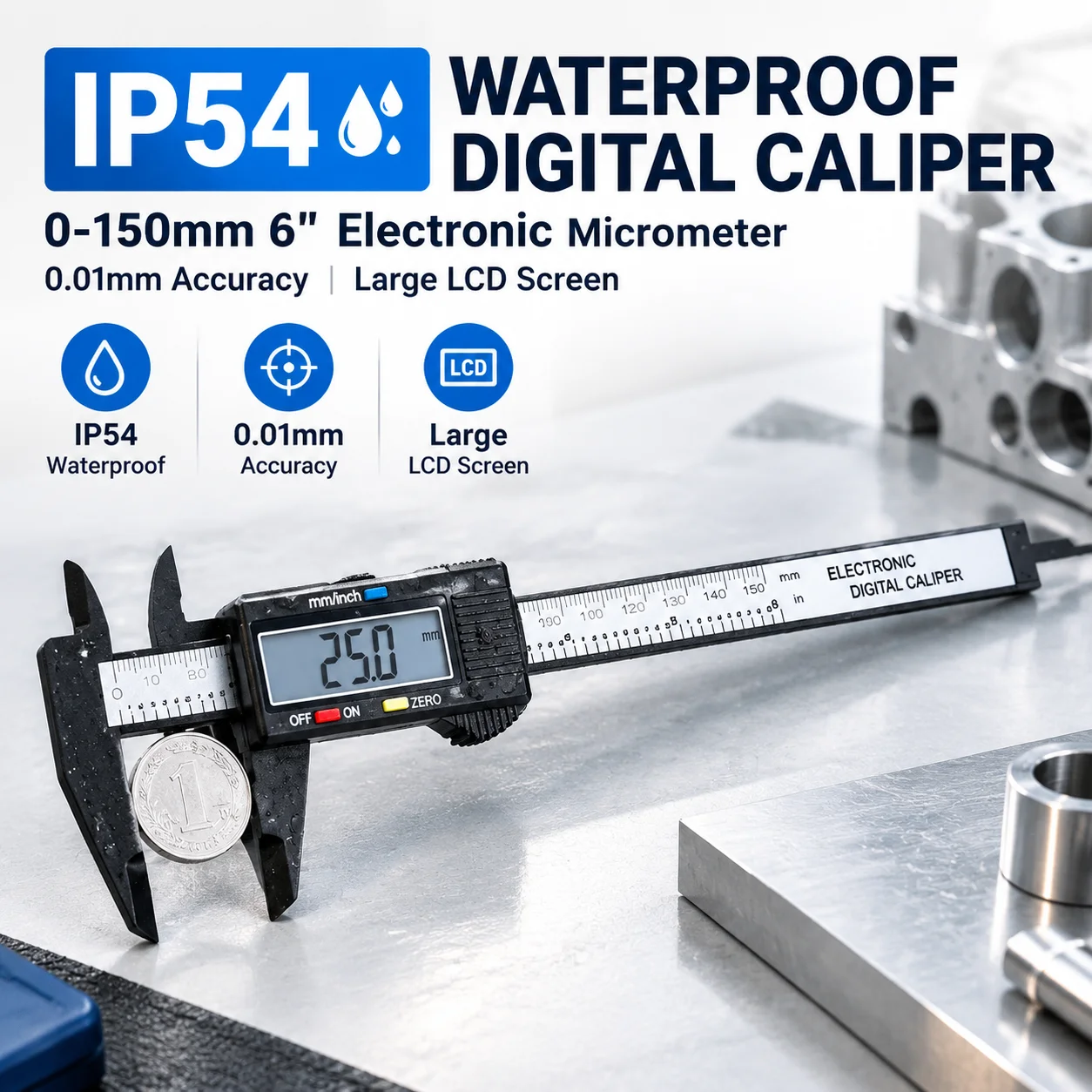 IP54 Waterproof Digital Caliper 0-150mm 6