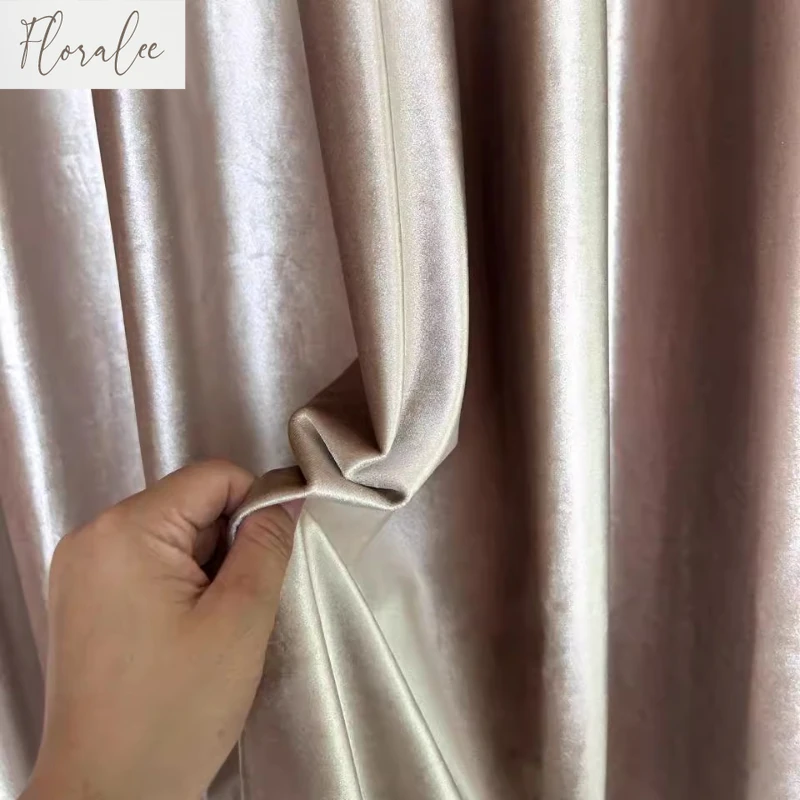 Coffee Velvet High Precision Blackout Curtains for Living Room and Bedroom New Style Hanging Light Luxury Simple Fabric Curtains