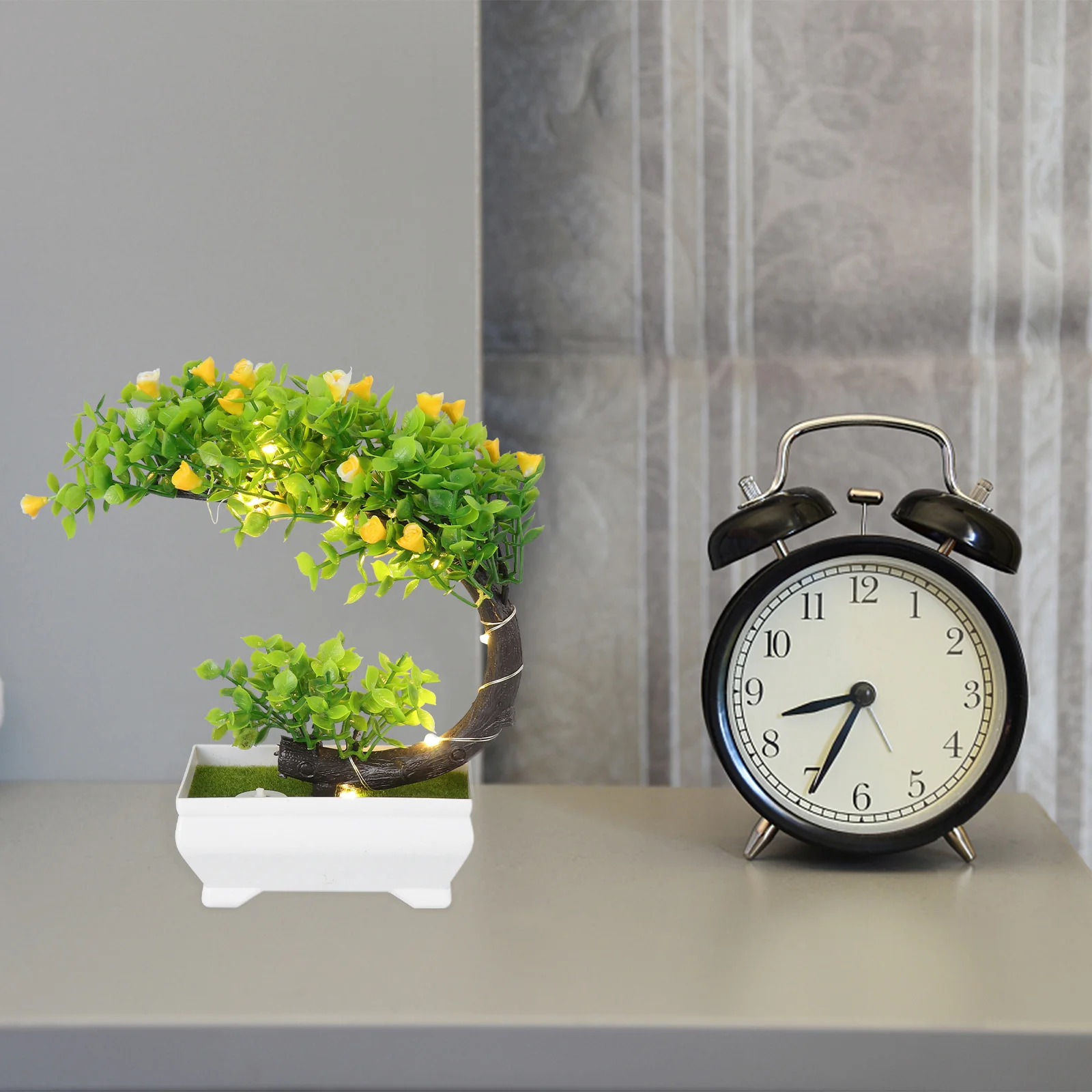 

Glowing Simulated Bonsai in Moon Shape Pot Fake Potted Plant with Light for Desk Window Coffee Table Artificial Plant with Lamp