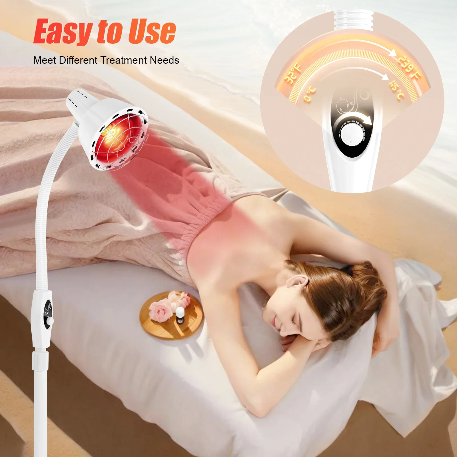 

275W Infrared Heat Lamp: Fast Heating for Joint, Skin, and Muscle Therapy, Durable and Long-Lasting for Health and Wellness