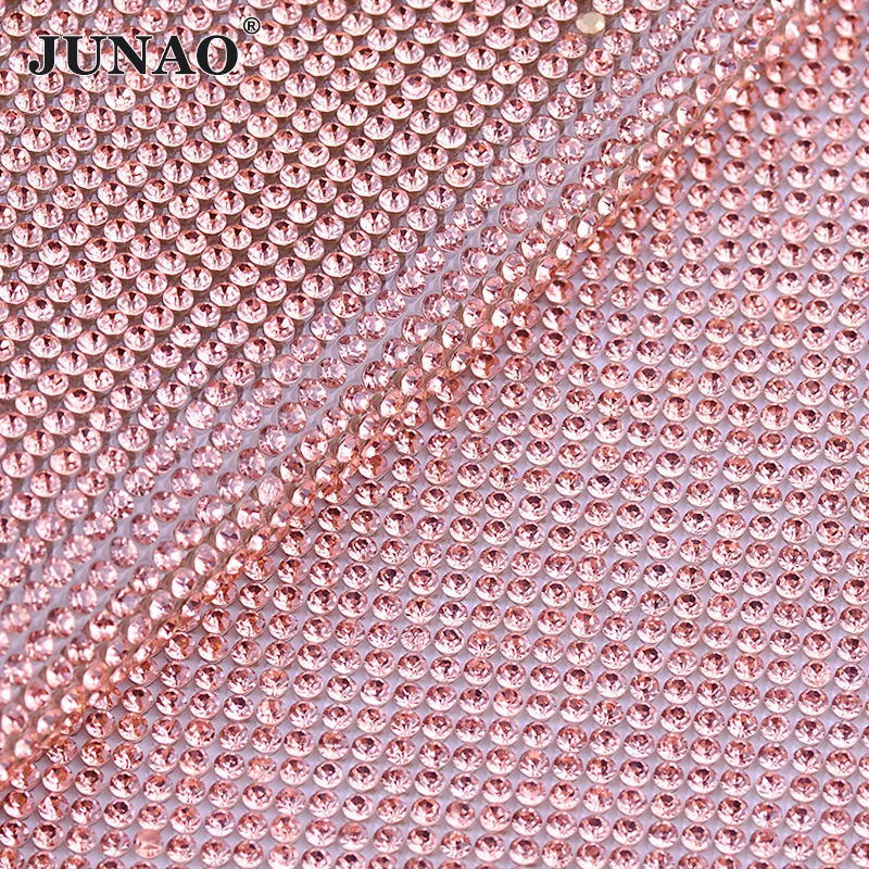JUNAO 24x40cm Light Peach Self - огляд і ціна Hotfix Rhinestone Sheet