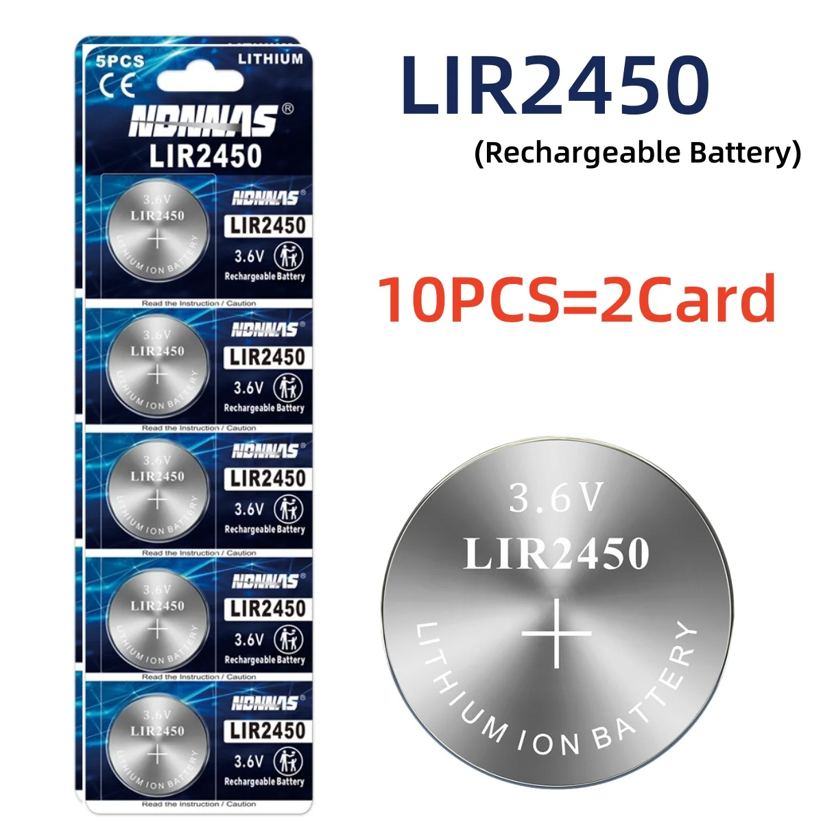 2-10 SZT. Bateria litowo-jonowa 3.6V LIR2450, akumulator, zamiennik CR2450 — zdjęcie produktu 6